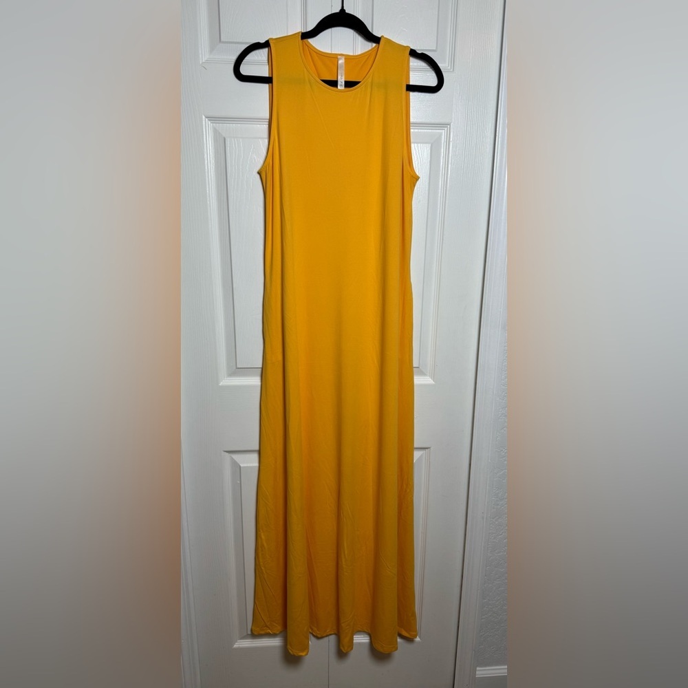 Vibrant Yellow Sleeveless Maxi Dress